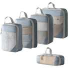 Travel packing cubes in blue, durable fabric for efficient packing