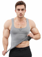Gray compression tank top mens for workouts and training