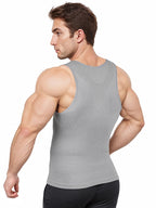 Gray compression tank top mens for gym and workouts