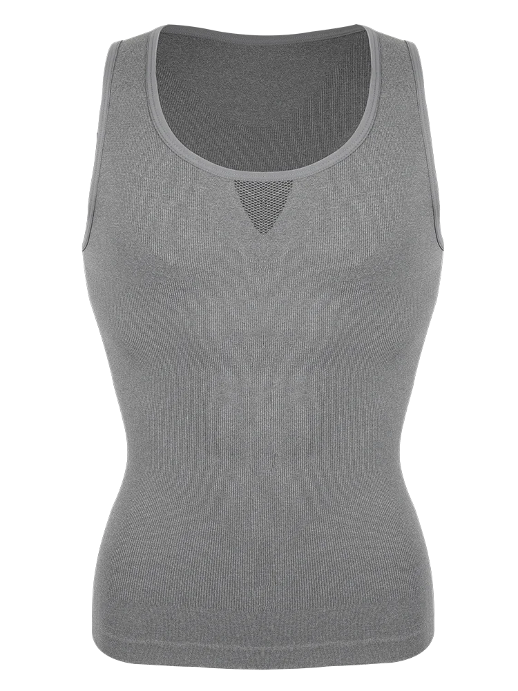 Gray compression tank top mens for athletic workouts