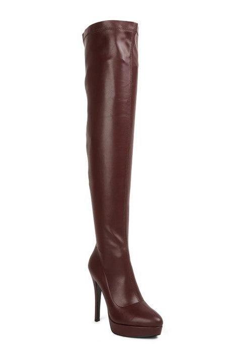 Women's Shoes - Boots Confetti Stretch Pu High Heeled Long Boots