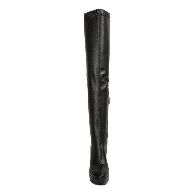 Confetti Stretch Pu High Heeled Long Boots - VacationGrabs