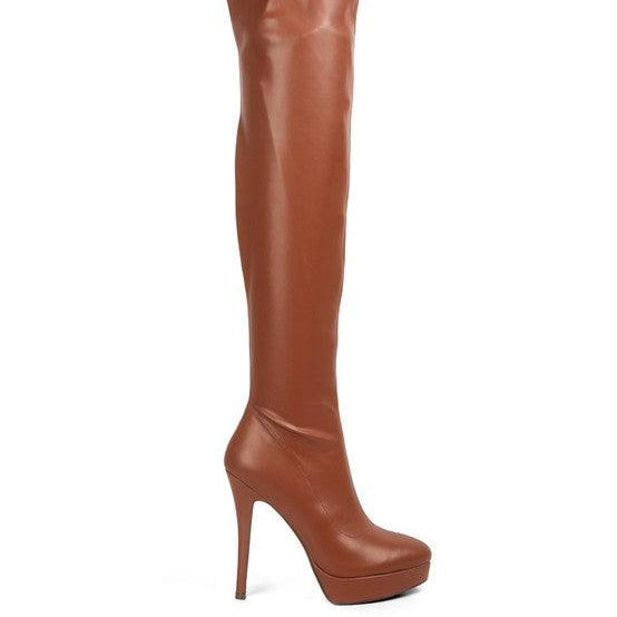 Women's Shoes - Boots Confetti Stretch Pu High Heeled Long Boots
