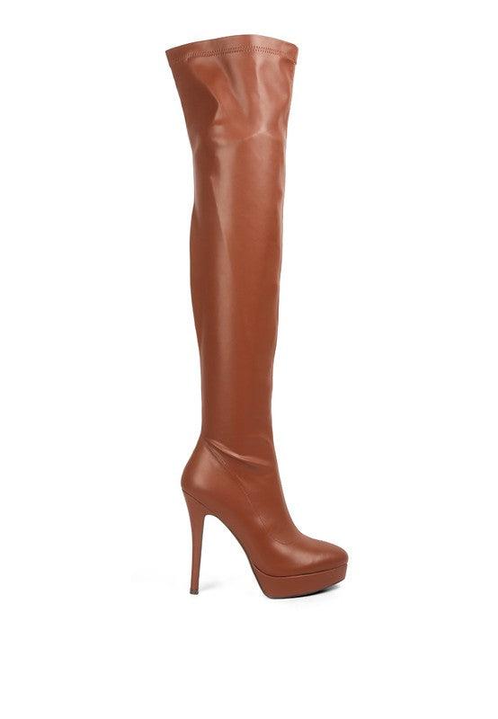Women's Shoes - Boots Confetti Stretch Pu High Heeled Long Boots