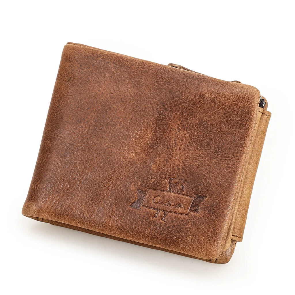 Brown leather wallet for men, perfect for everyday use