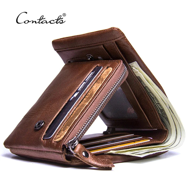 Brown leather wallet for men, stylish and functional for everyday use