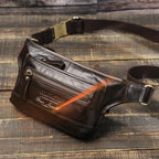 women's leather waist bag in brown, perfect for casual outings
