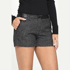 Miley + Molly contrast waistband shorts in stylish gray with a sleek design and side pockets