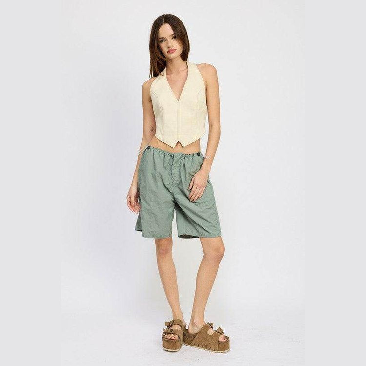 Contrasted Bermuda Shorts - VacationGrabs