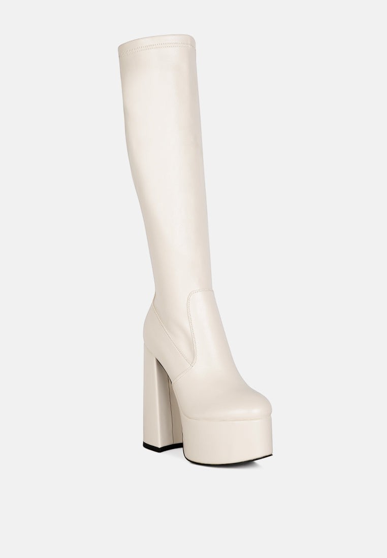 Bottes mi-mollet Coraline à talons hauts et épais