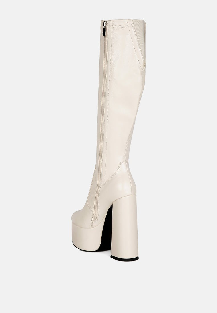 Bottes mi-mollet Coraline à talons hauts et épais