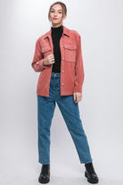 Women's Coats & Jackets Corduroy Button Down Jacket With Pockets