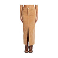 Corduroy Mid Skirt With Front Slit - VacationGrabs
