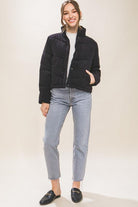 Women's Coats & Jackets Corduroy Puffer Jacket With Toggle Detail