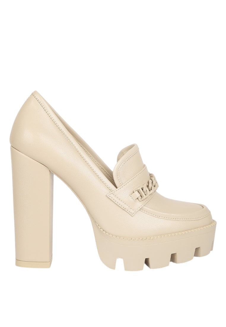 Corinne Chain Embellished Chunky Loafers