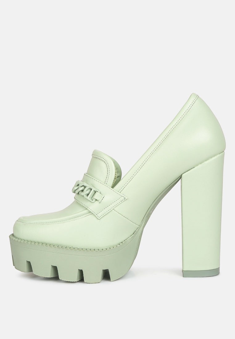 Corinne Chain Embellished Chunky Loafers