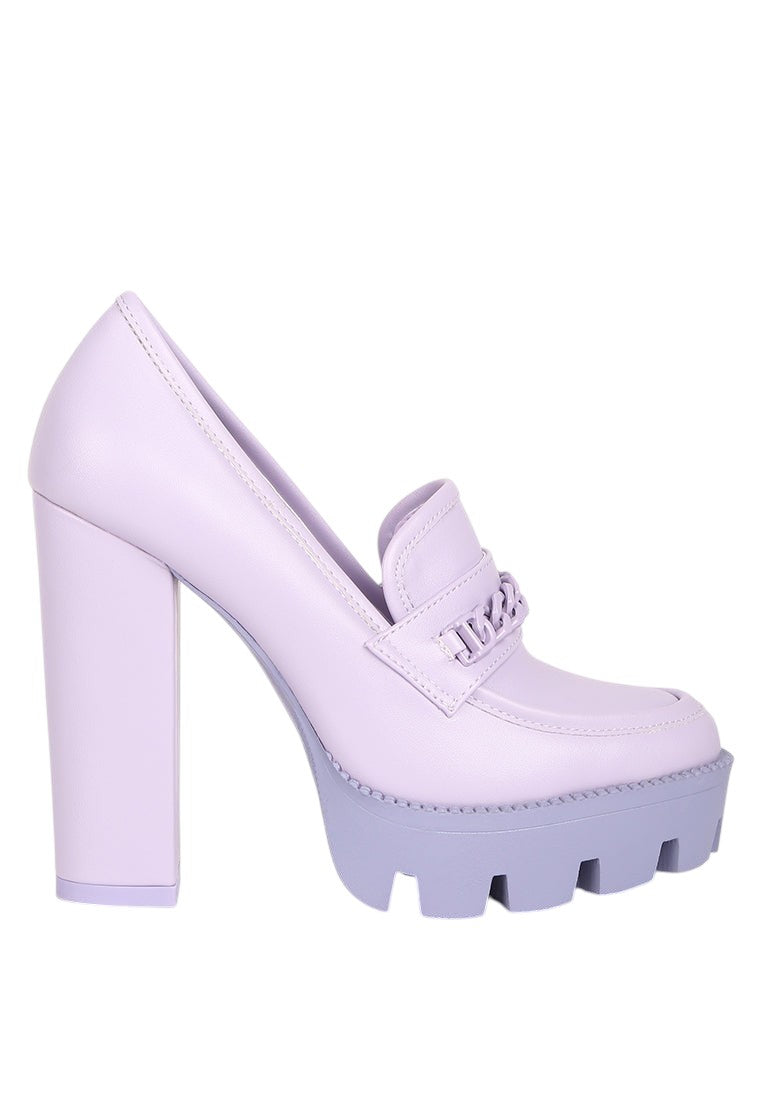 Corinne Chain Embellished Chunky Loafers