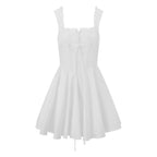 White corset dress, lightweight fabric, perfect for summer outings