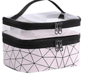VacationGrabs multi compartment cosmetic bag with transparent top for organizing travel toiletries