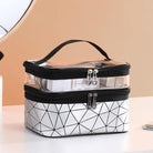 VacationGrabs multi compartment cosmetic bag for organized travel storage and easy access to toiletries