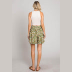 Cotton Bleu by Nu Label Floral Printed Smocked Waist Skorts - VacationGrabs