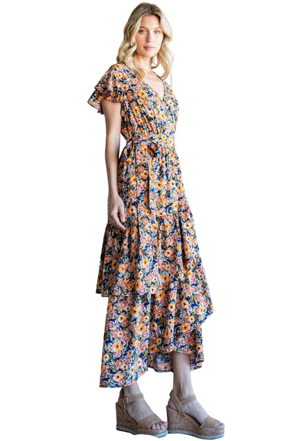 Women's Dresses Cotton Bleu by Nu Label Floral Ruffled Midi Dress