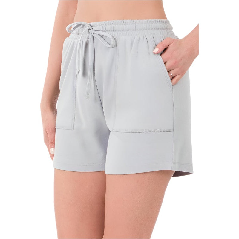 Cotton Drawstring Waist Shorts With Pockets - VacationGrabs