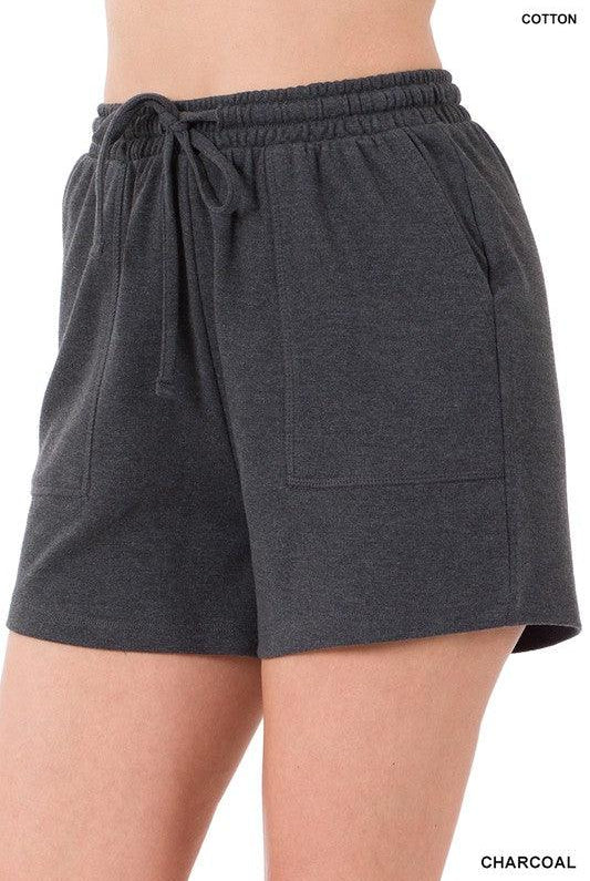 Women's Shorts Cotton Drawstring Waist Shorts With Pockets