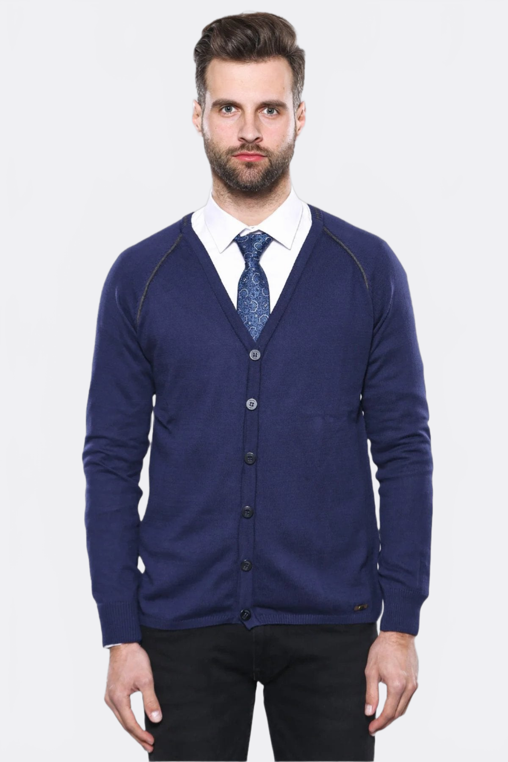 Cotton Knitwear Navy Blue – front view