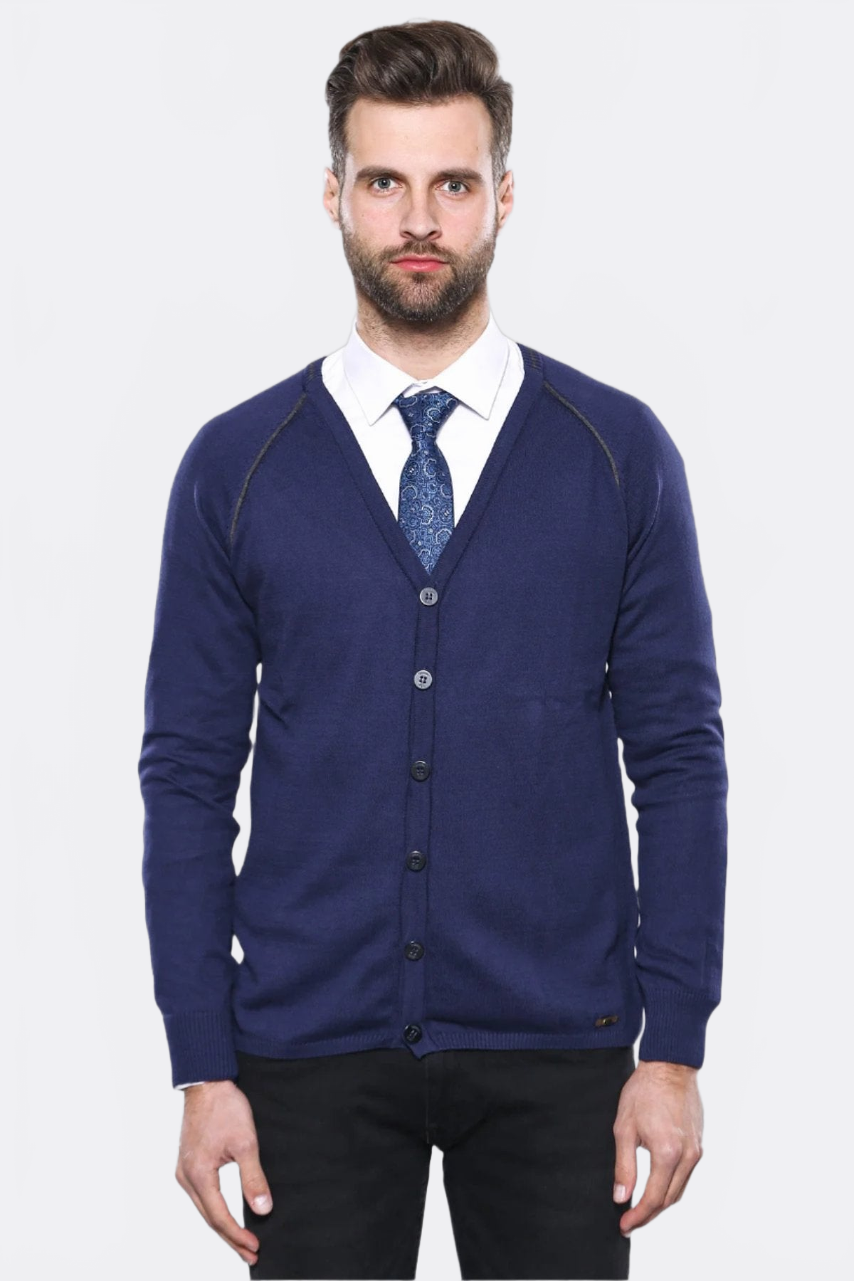 Cotton Knitwear Navy Blue – front view