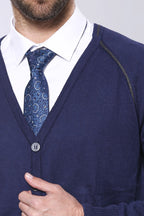 Cotton Knitwear Navy Blue – detail view