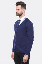 Cotton Knitwear Navy Blue – side view