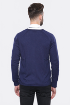 Cotton Knitwear Navy Blue – styled view
