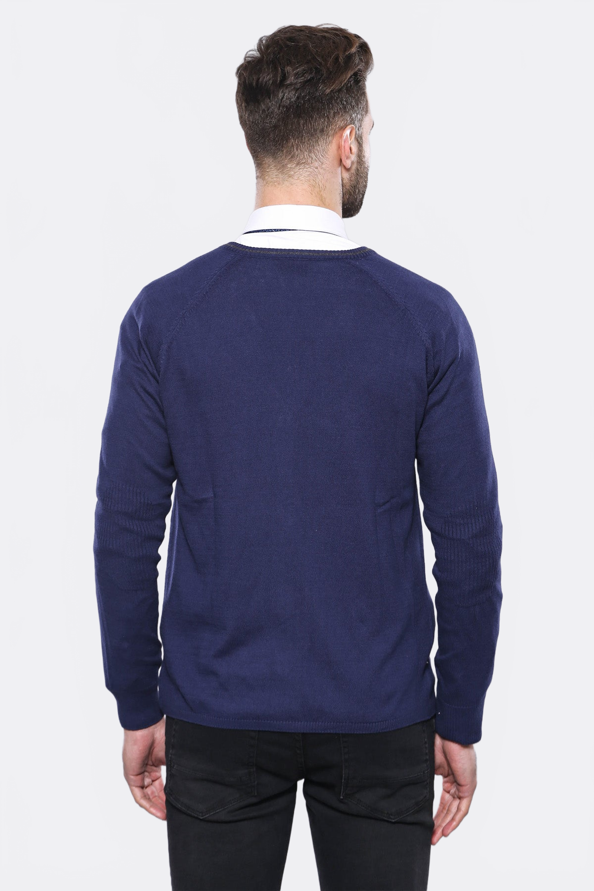 Cotton Knitwear Navy Blue – styled view