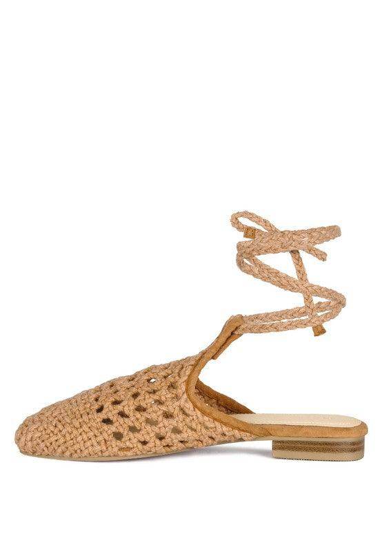 Rag Company Women's Cotton Tie Up Shoes with Woven Design and Ankle Straps for Comfort