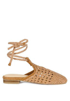 Rag Company women's cotton tie up shoes in natural color with a stylish woven design