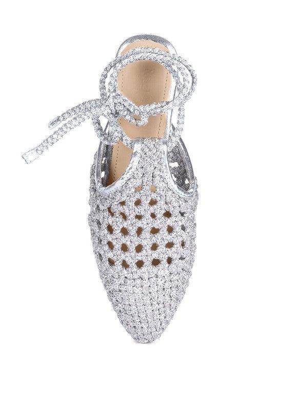 Stylish Rag Company cotton tie up shoes with a glittery design for a chic look