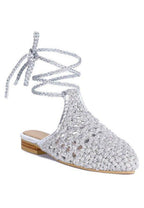 Rag Company Women's Cotton Tie Up Shoes in Silver with Lace Ankle Strap for Style and Comfort