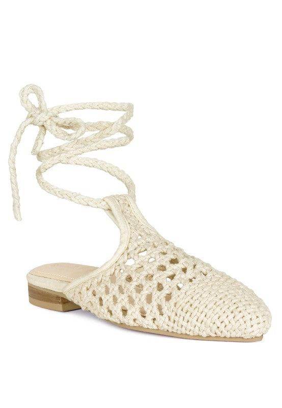 Rag Company Women's Flats in Beige with Cotton Tie Up Shoes Design for Casual Wear