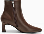 Coutgo Womens Ankle Boots Kitten Low Heel Closed Pointed Booties – back view