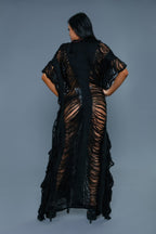 Women's sheer black cover-up dress for beach outings