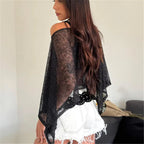 Black sheer cover up for the beach, perfect for summer outings