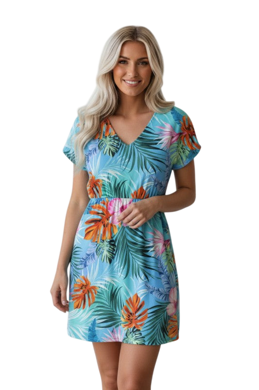 Vestido Tropical Semitransparente para la Playa