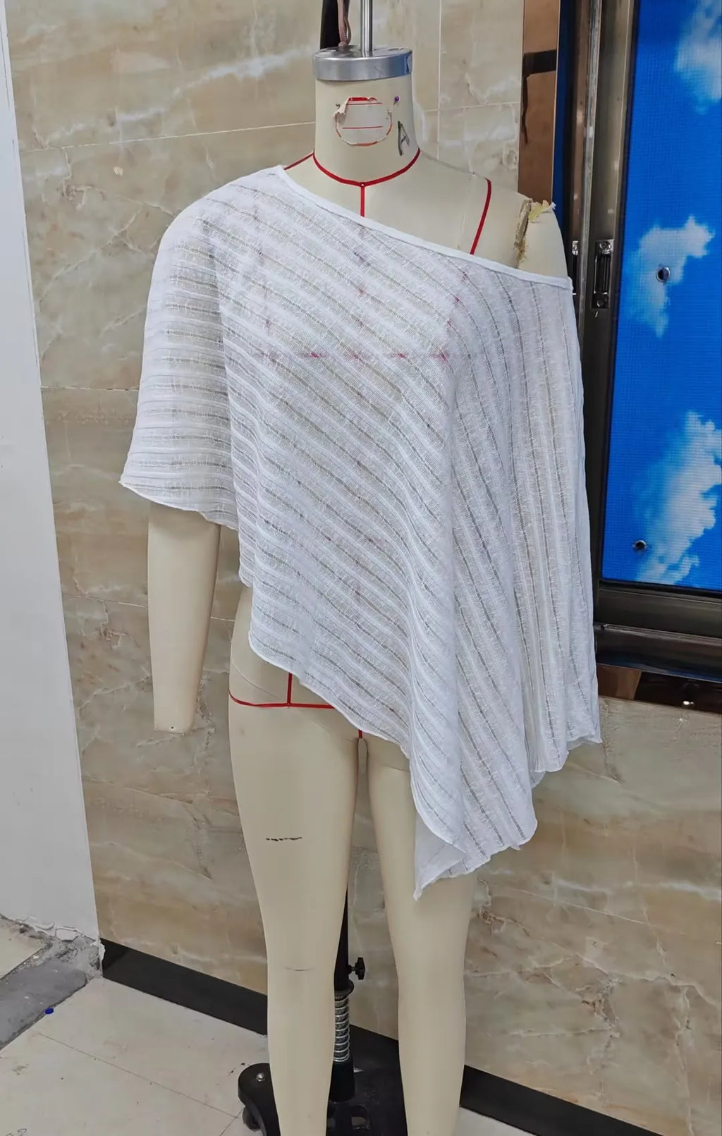 Women's white cover up for the beach in lightweight fabric
