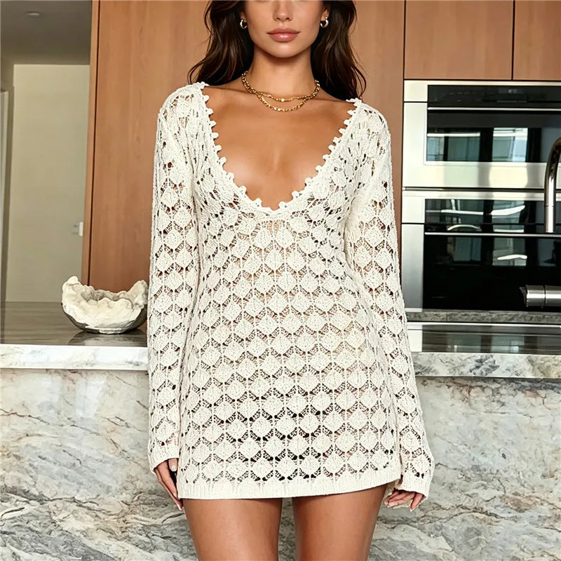 Women's crochet cover up for the beach, lightweight and stylish