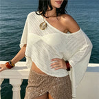 Women's lightweight white cover up for the beach, perfect summer style