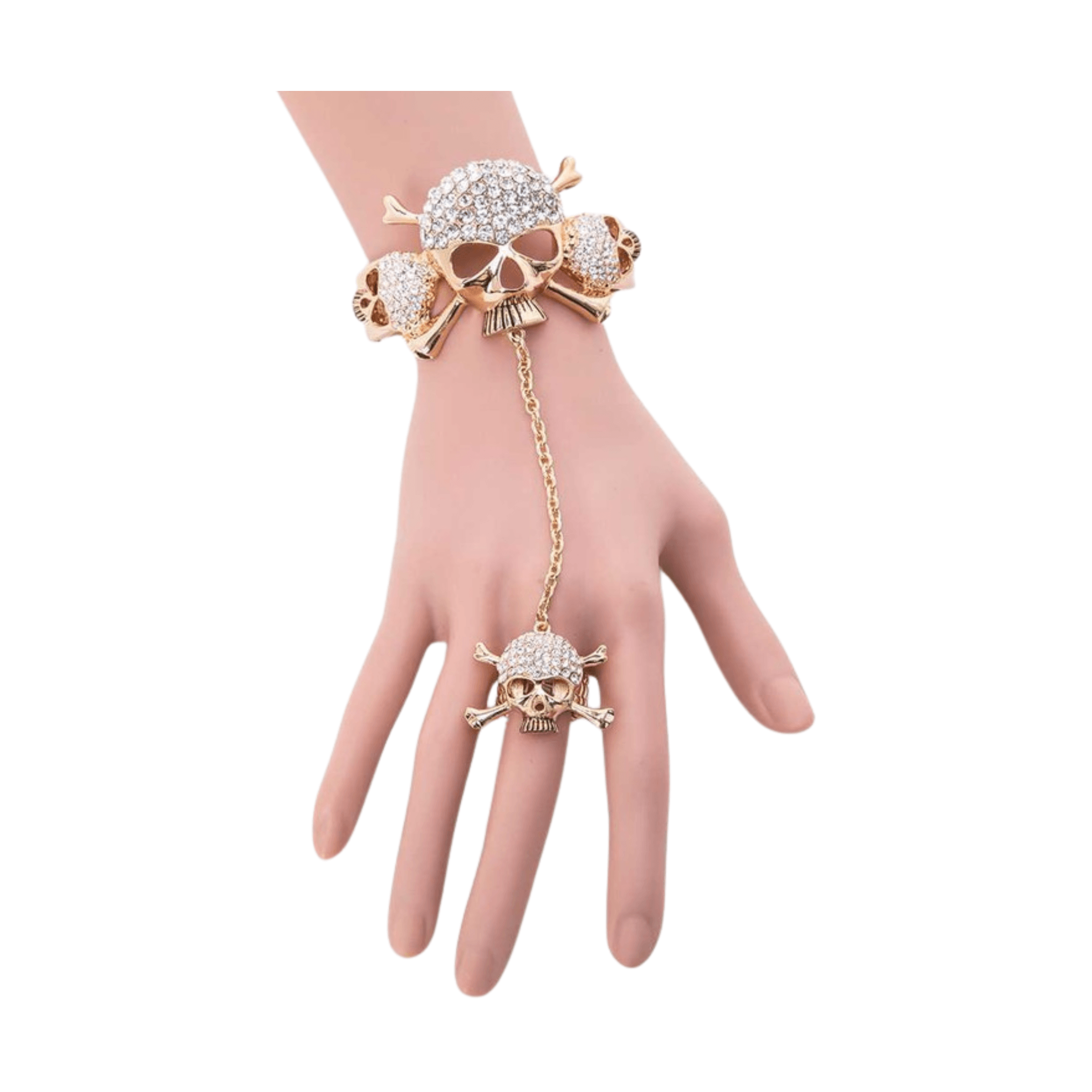 Crystal Skull Bangle Ring Set - VacationGrabs