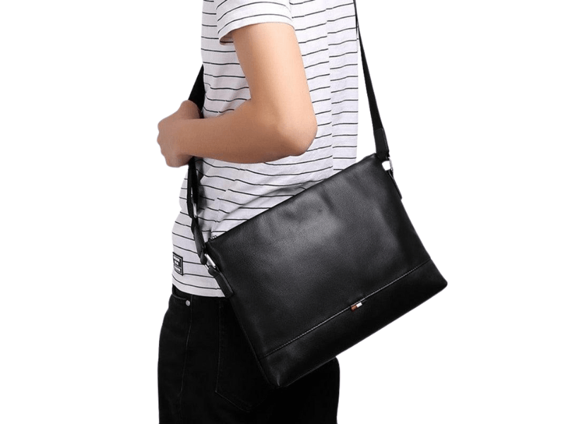 Luggage & Bags - Shoulder/Messenger Bags Black Soft Leather Shoulder Bag Crossbody Messenger Satchel Mens