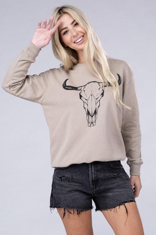 Women's Sweatshirts & Hoodies Cow Skull Sweatshirts