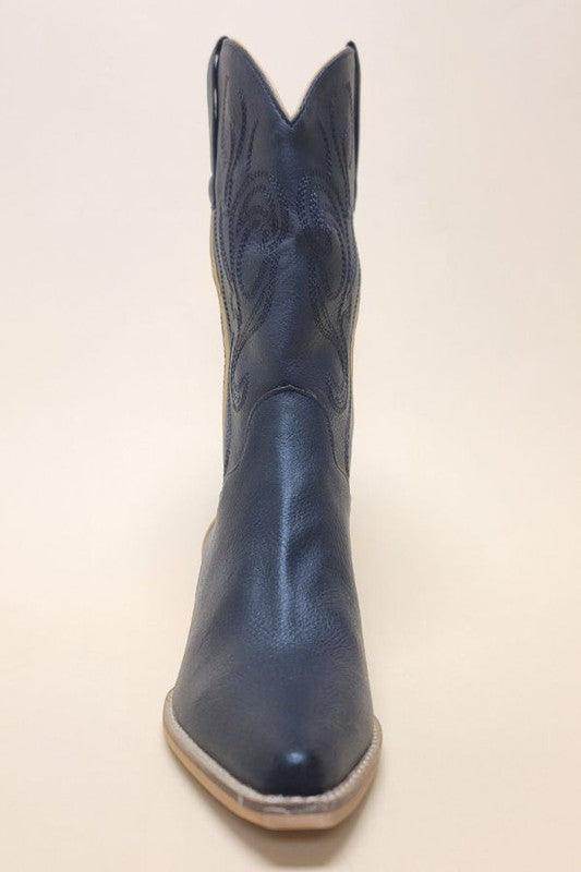 Women's navy cowboy western boots for casual or country outings